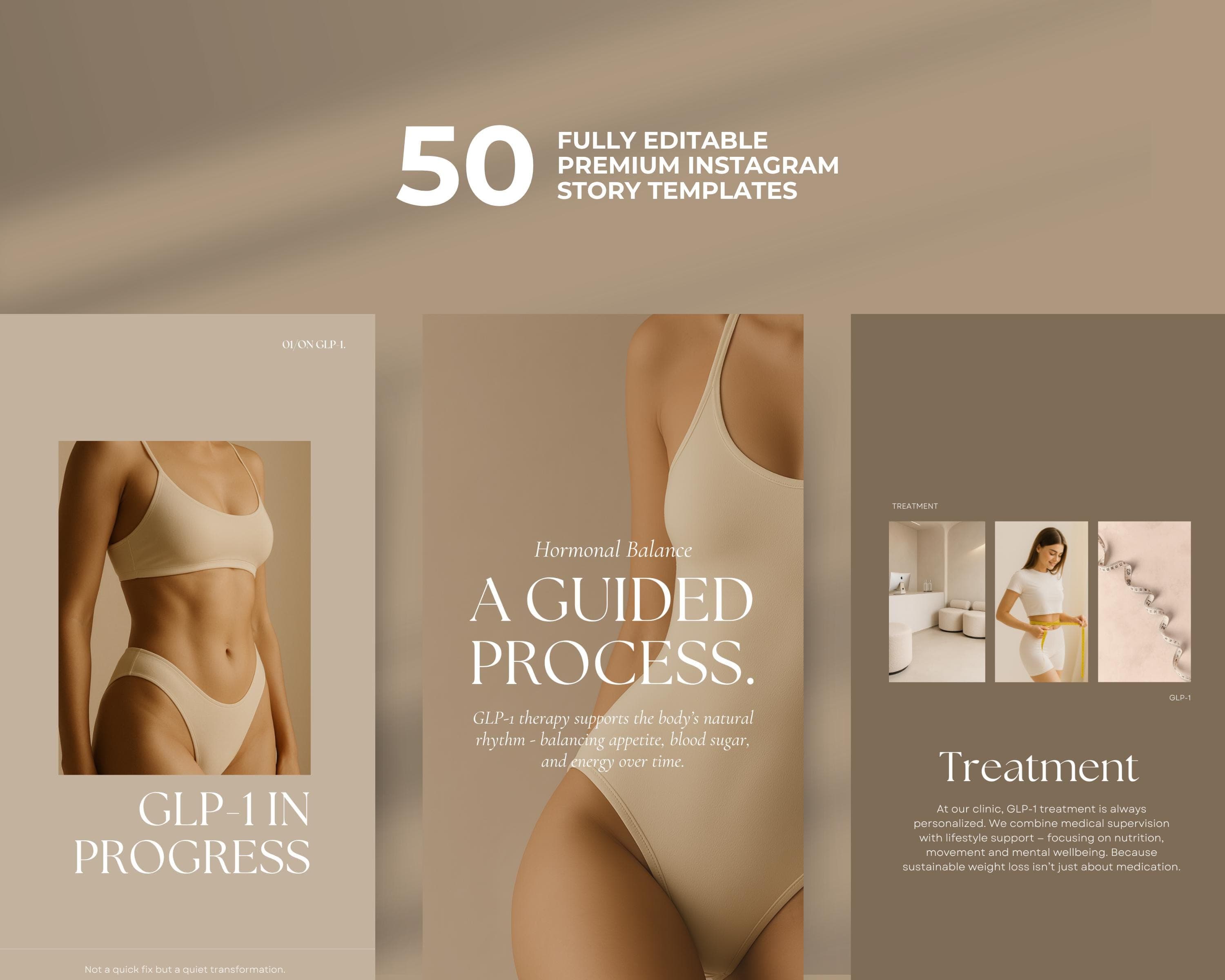Editable GLP1 Social Media Templates, Medspa Instagram Story (Canva)