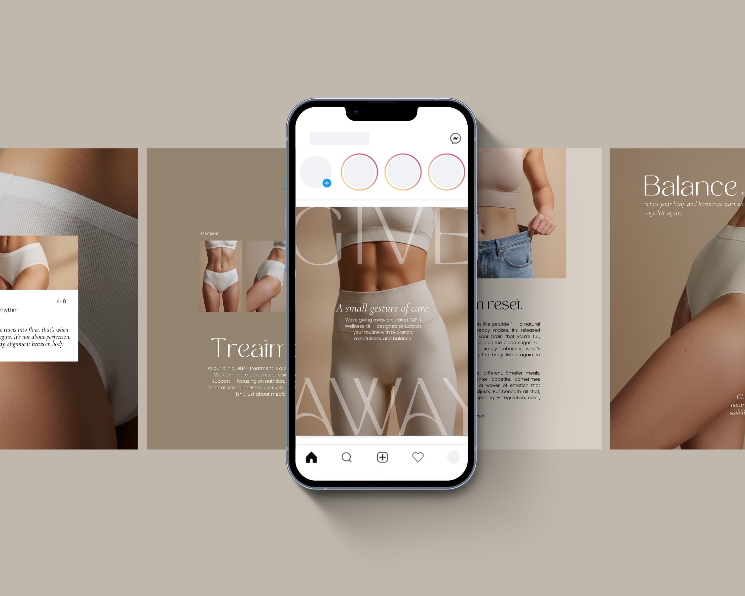 Instagram Posts GLP-1 | 50 Beige Aesthetic Templates |  Medspa Editable Canva Designs
