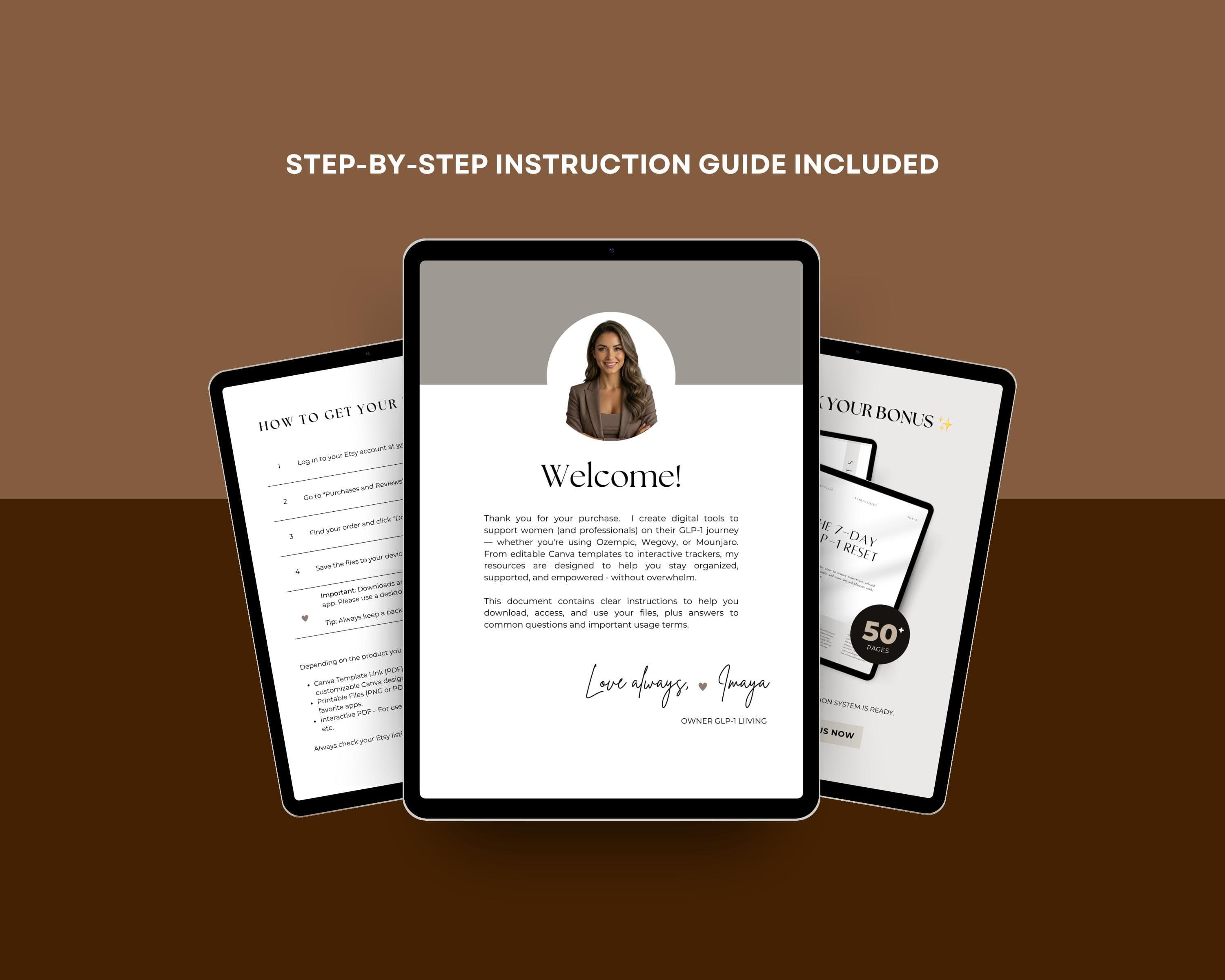 50 GLP1 Editable Canva Instagram Post Templates | Luxury Aesthetic