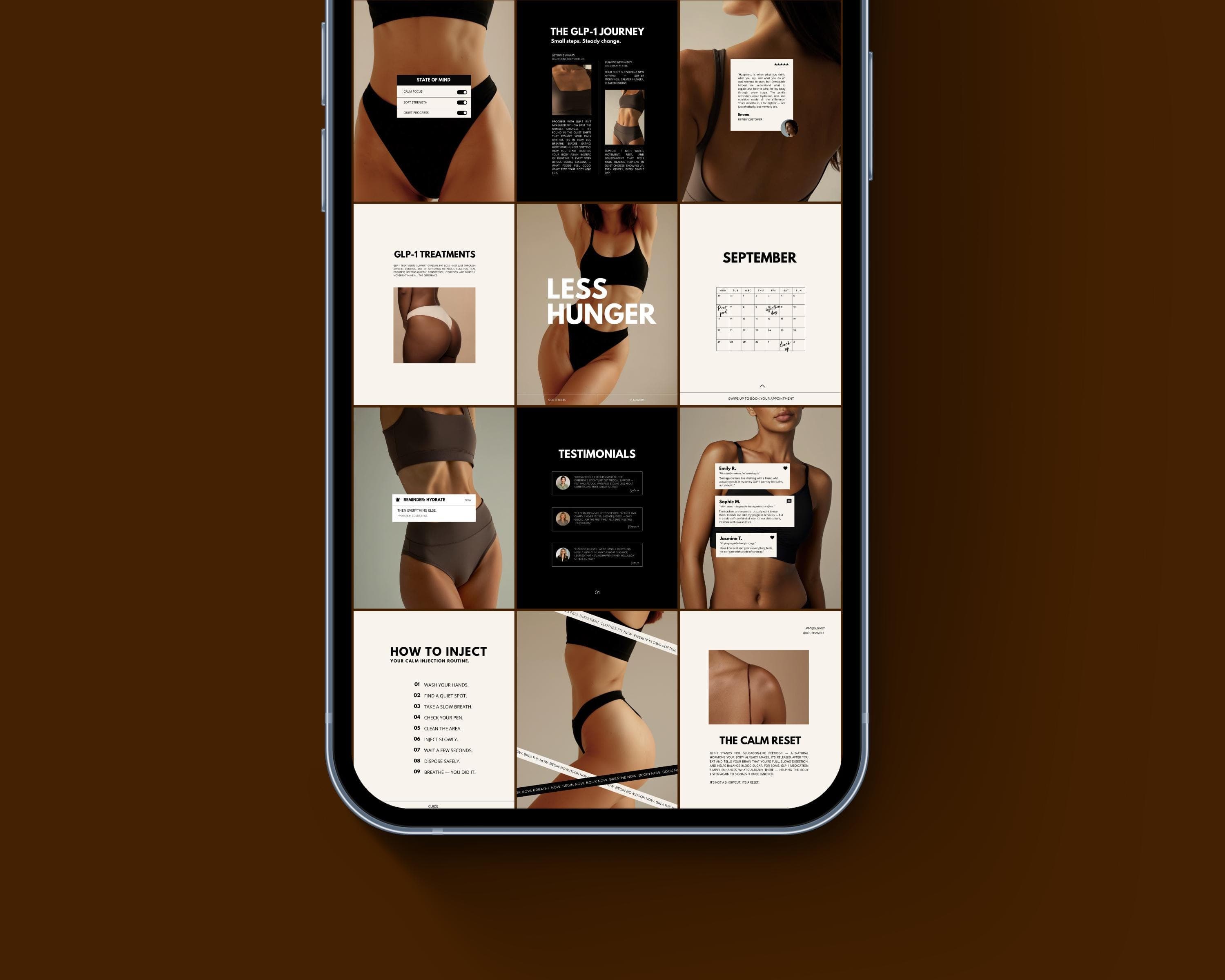 GLP-1 Weight Loss Instagram Templates | Med Spa Marketing Canva Bundle | Clinic Social Media Post Kit | Peptide Treatment Canva Templates